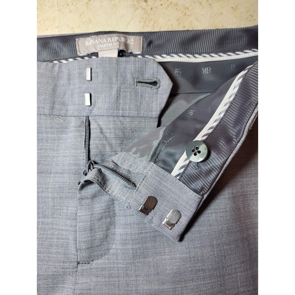 Banana Republic Gray Martin Fit Wool Lined Straight Leg Trouser Petite 8 - Picture 6 of 10